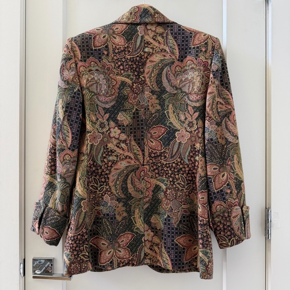 Vintage Christian Lacroix paisley tapestry blazer with rhinestone buttons Sz 10 - Picture 4 of 12